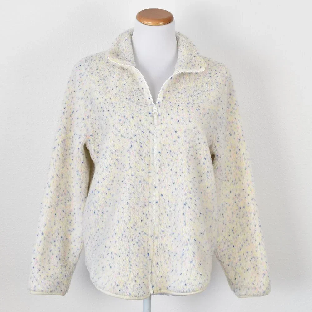J. Crew Flecked Sherpa Fleece Zip Up Jacket NEW - S - Picture 1 of 10